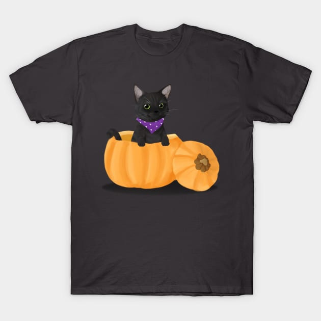 Pumpkin Cat T-Shirt by michelleachan